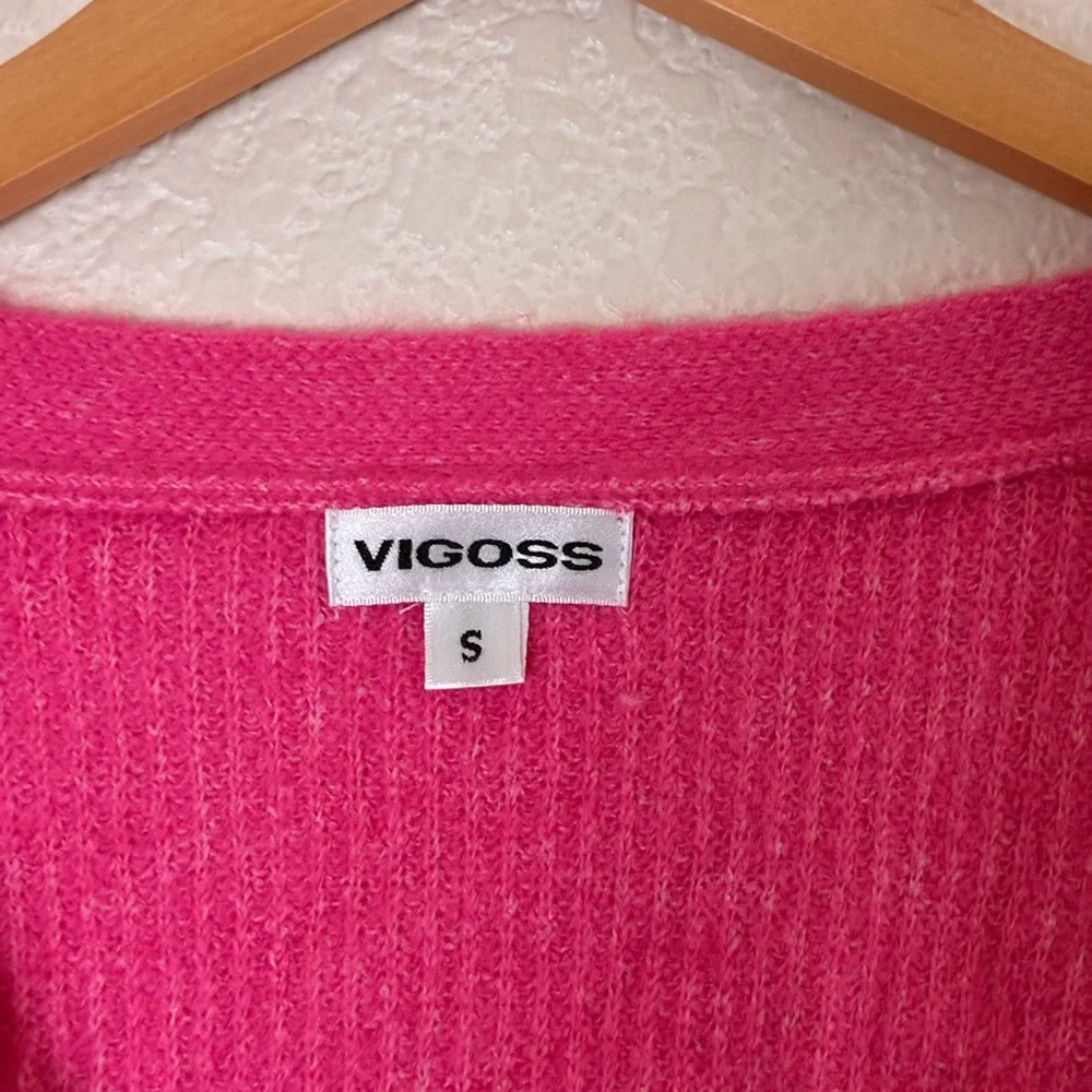 Vigoss | Like new bright pink knit boxy sleeve knit cardigan sweater - Picture 2 of 12